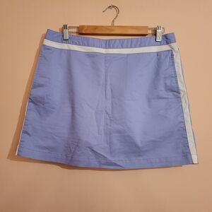 ADIDAS Periwinkle & White Pleated Stretch Golf Tennis Skort Pockets Size 10, EUC